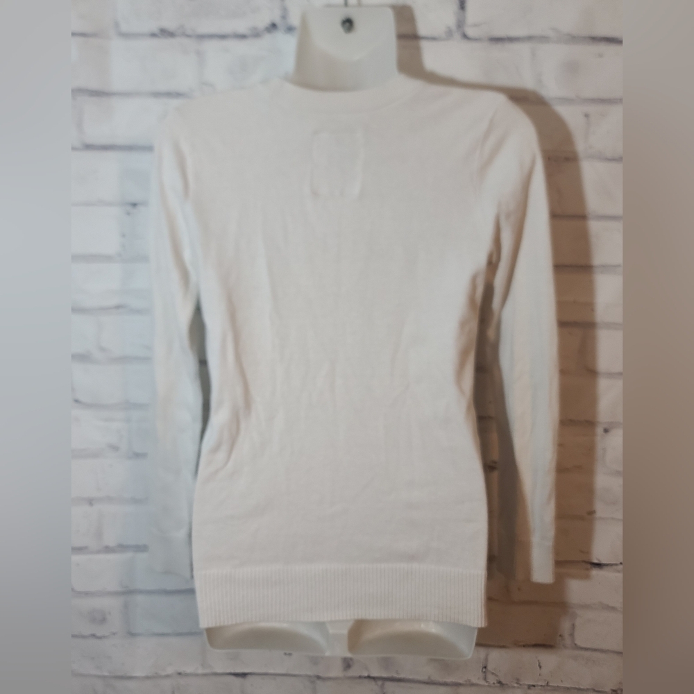 Gilly Hicks Sydney White Button V-neck Cardigan Sailboat Logo Small - Picture 6 of 7